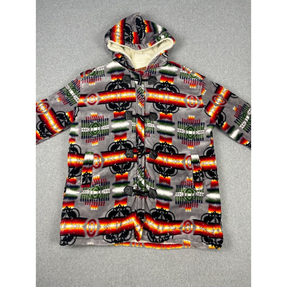 Western Trading Blankets Jacket Womens 4XL Aztec Toggle Button Sherpa Lined Hood